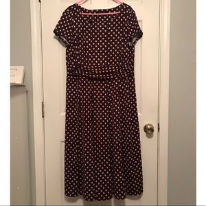 Purple and Cream Poka-Dot Long Dress